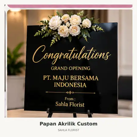 Papan Bunga Akrilik Petojo